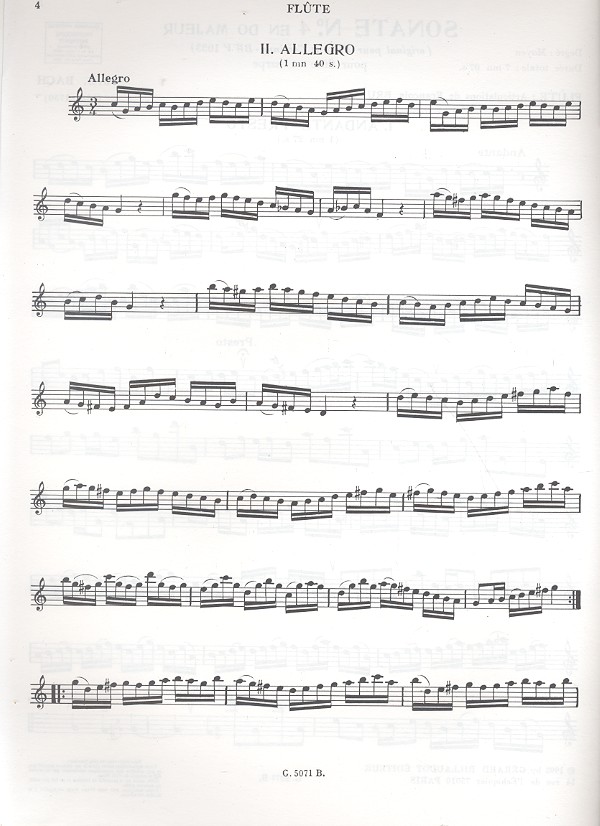 Sonate en do majeur no.4 BWV1033