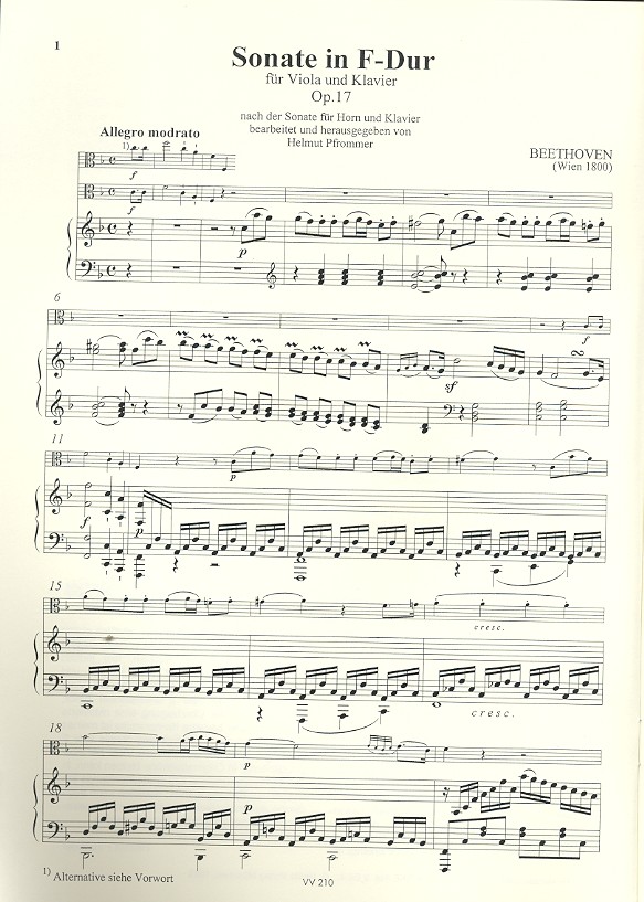 Sonate F-Dur op.17 für Horn und Klavier