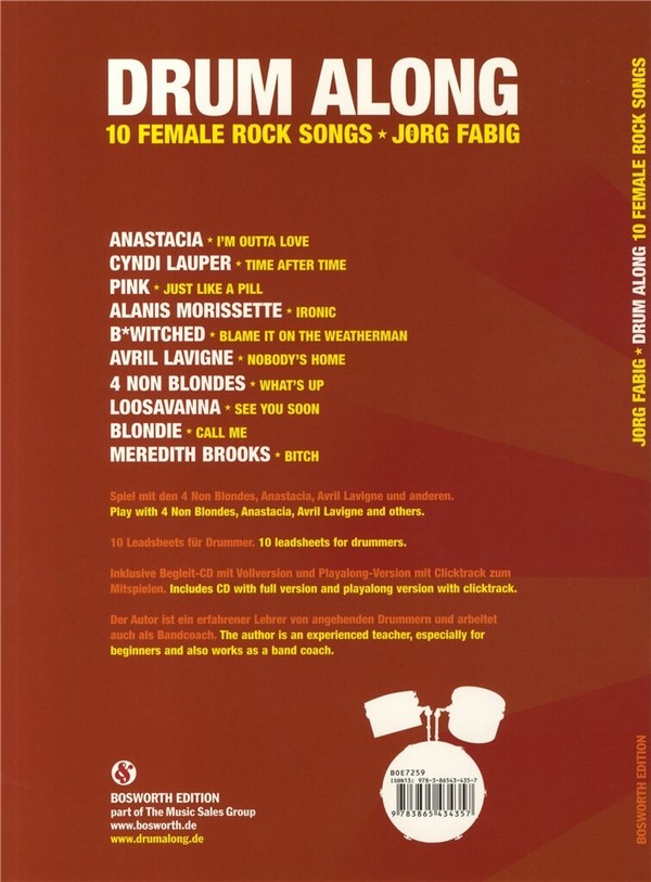 Drum along - 10 female Rock Songs (+CD):