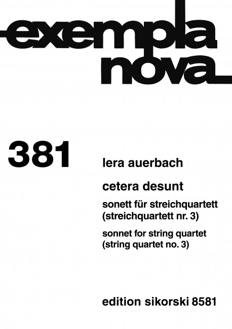 Cetera sunt (Streichquartett Nr.3)