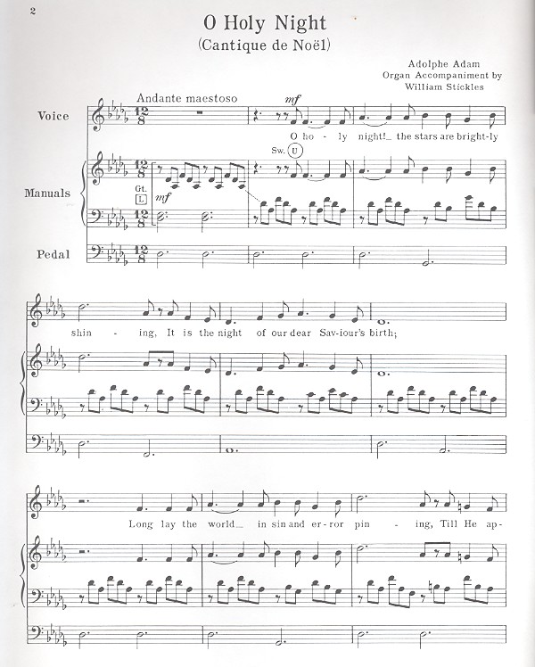 Cantique de Noel for medium high voice