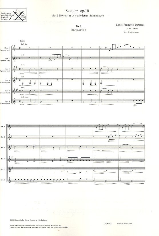 Sextett op.10 für 6 Hörner