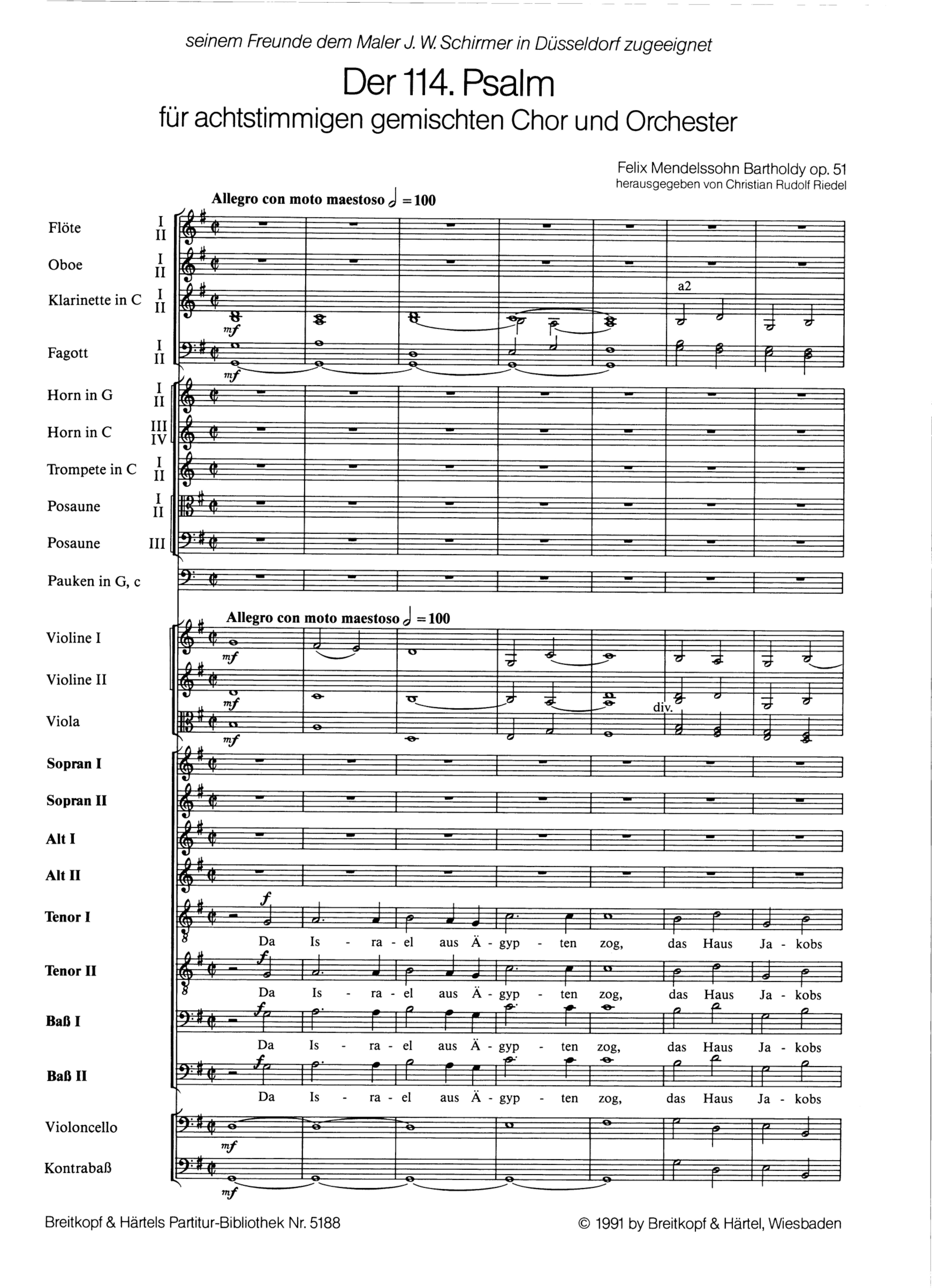 Da Israel aus Ägypten zog op.51