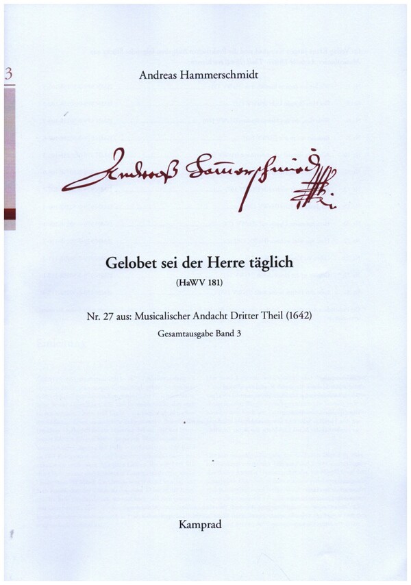 Gelobet sei der Herre täglich HaWV181
