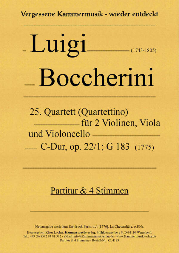 Quartett C-Dur Nr.25 op.22,1 G183