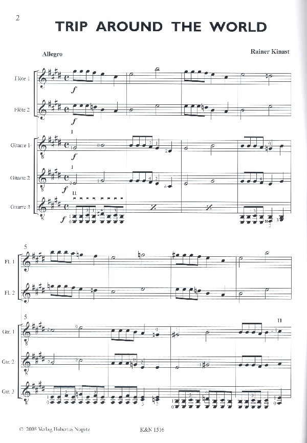 Air on Strings für 2 Flöten (Melodieinstrumente)