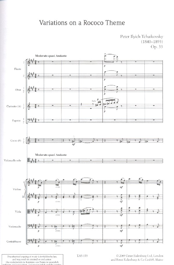 Variationen über ein Rokoko-Thema op.33 (+CD)