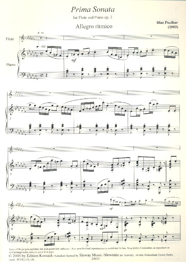 Sonate Nr.1 op.3 für Flöte und Klavier