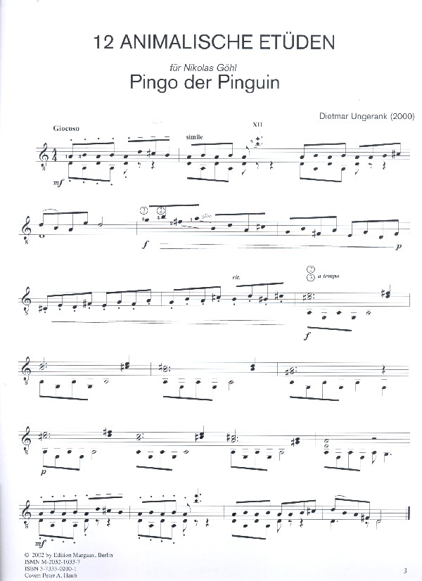 12 animalische Etüden (+CD)