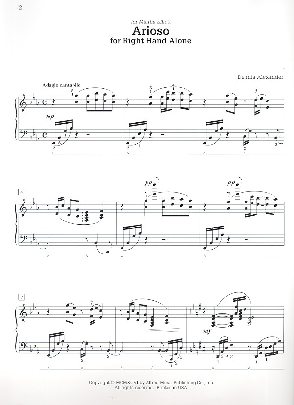 Arioso for right Hand alone