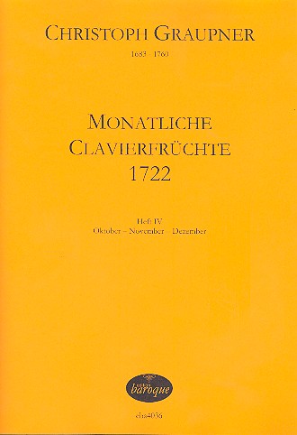 Monatliche Clavierfrüchte 1722 Band 4 (Oktober - November - Dezember)