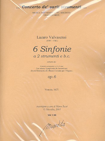6 Sinfonie op.6 a 2 strumenti e Bc