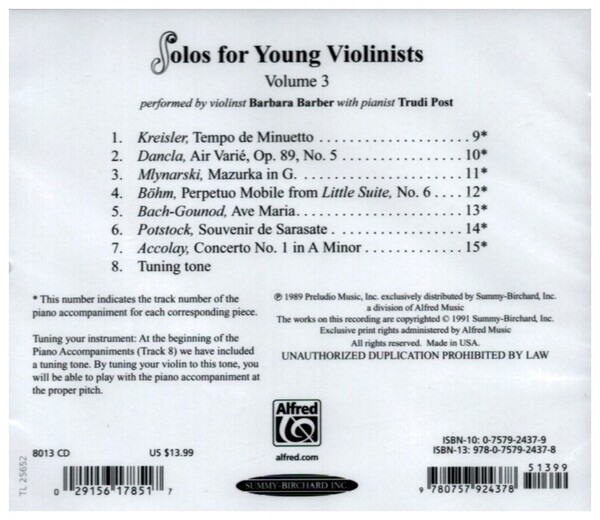 Solos for Young Violinists vol. 3 