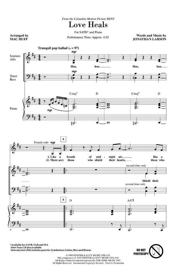 Love heals for mixed chorus (SATB)