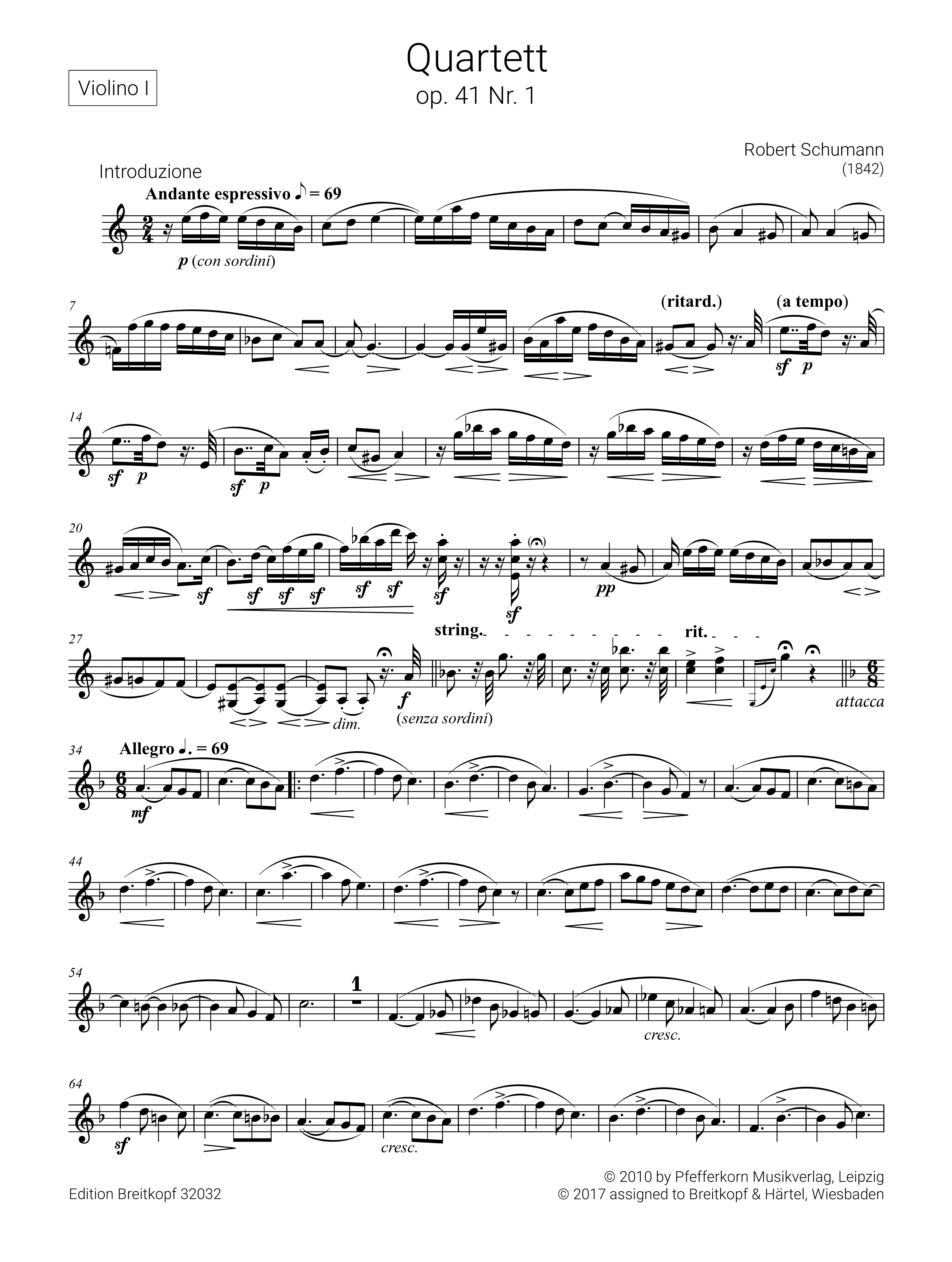 Streichquartette op.41 (Manuskriptfassung)
