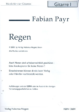 Regen für 4 Gitarren