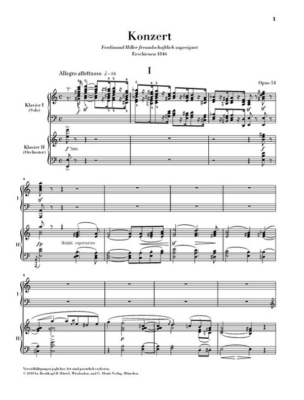 Konzert a-Moll op.54 für Klavier und Orchester