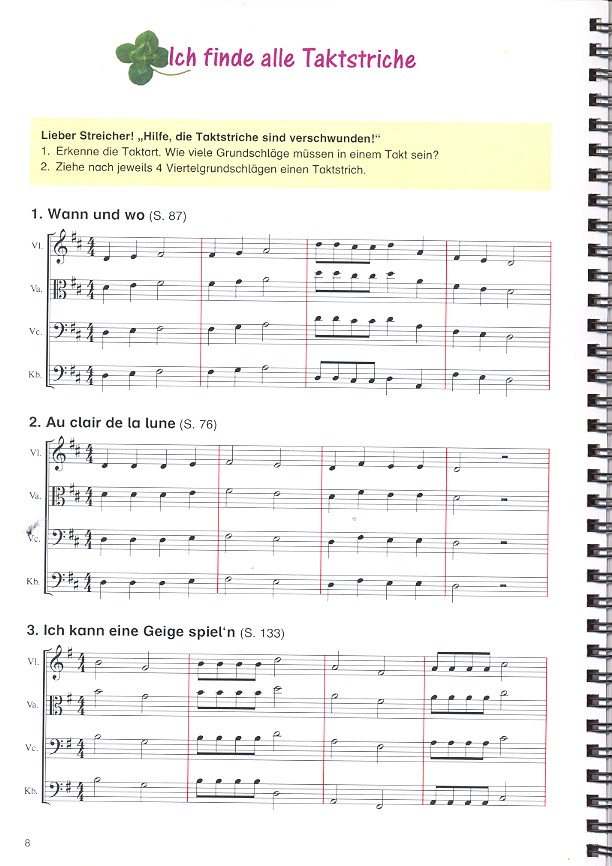 Streicher-Kleeblatt Arbeitsbuch