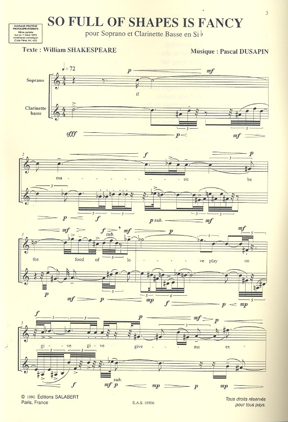 So full of Shapes is fancy pour soprano