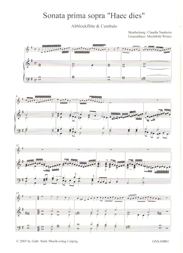 Sonata prima 'Haec dies' nach Caterina Assandra