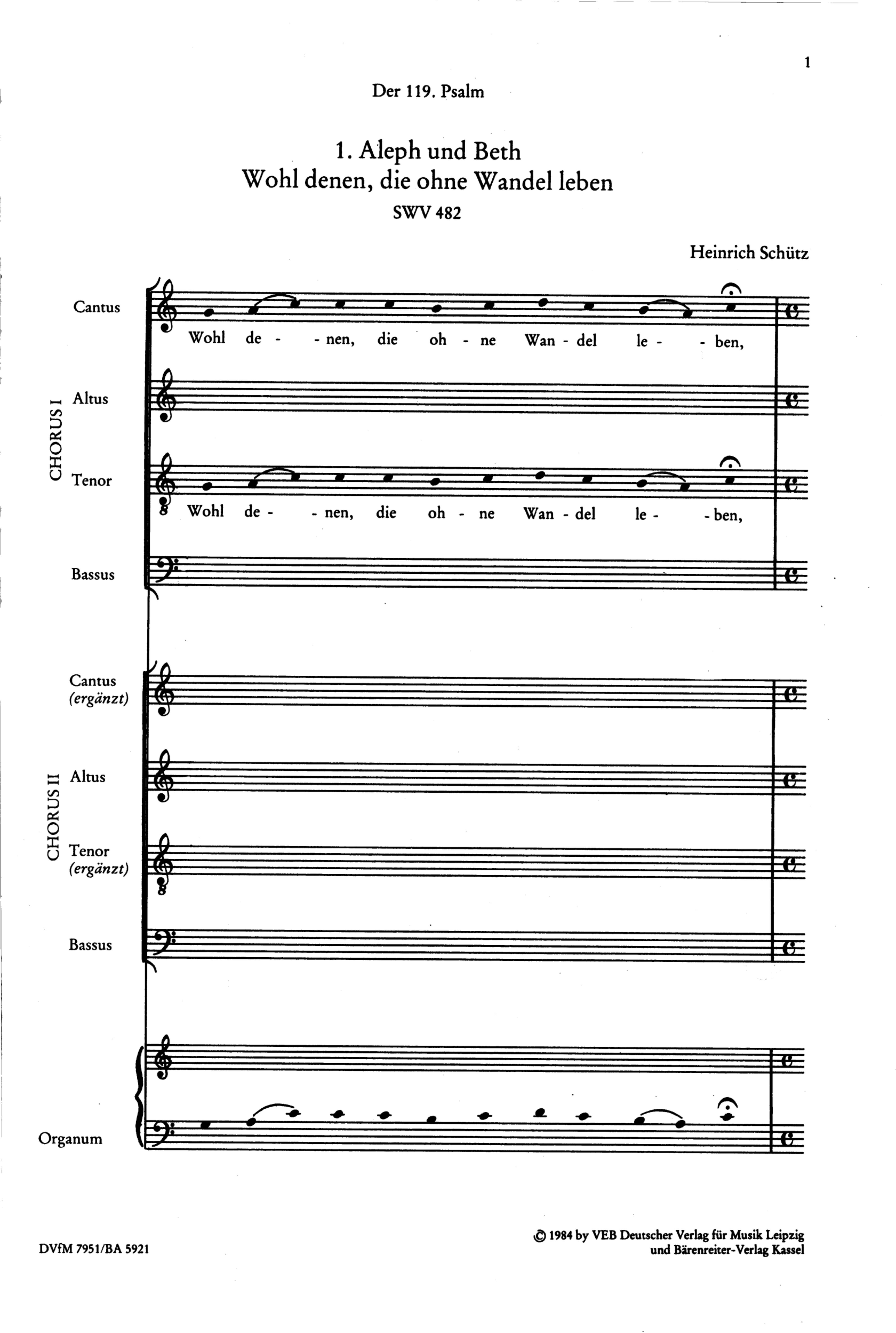 Wohl denen die ohne Wandel leben SWV482