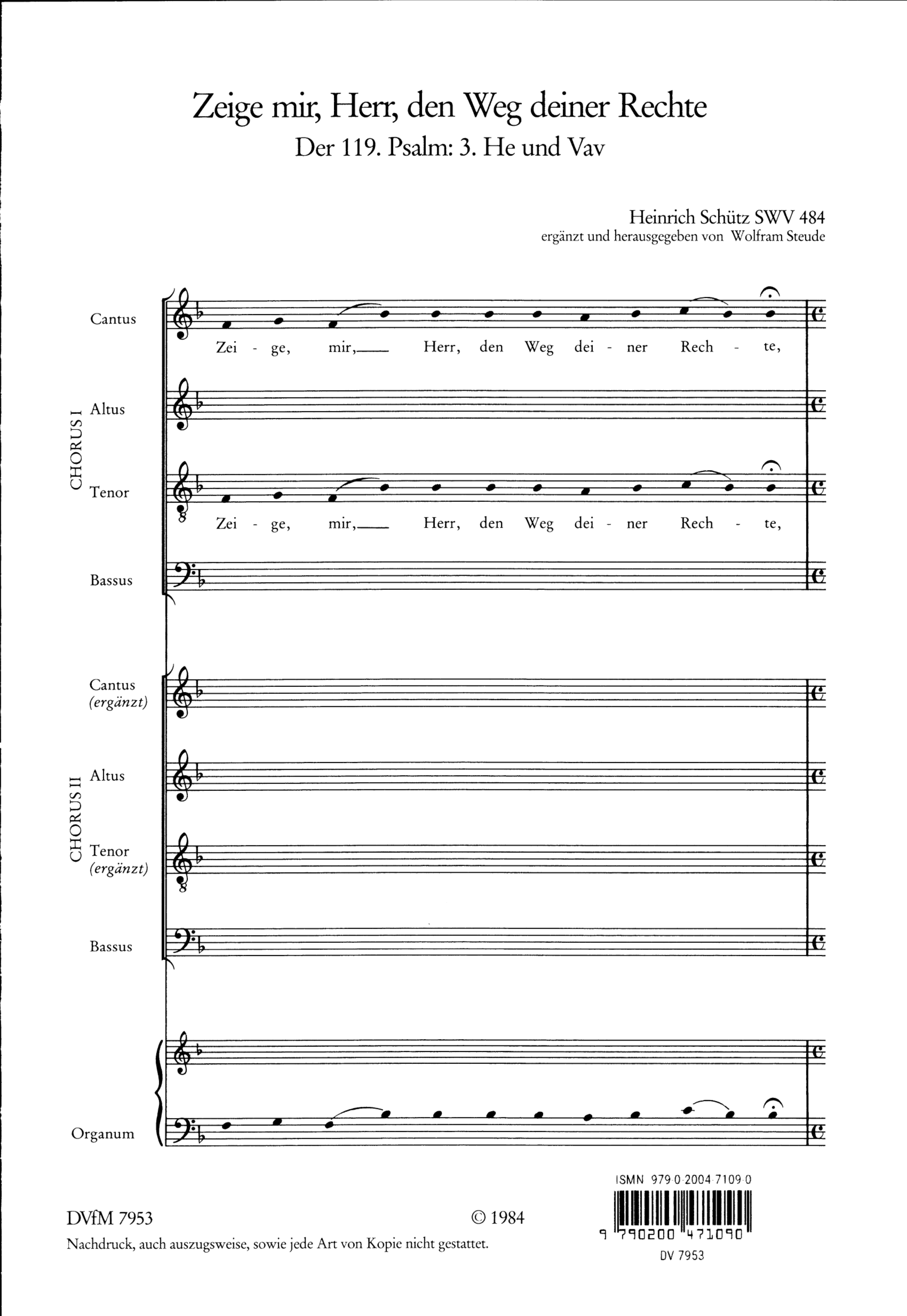 Zeige mir Herr den Weg deiner Rechte SWV484