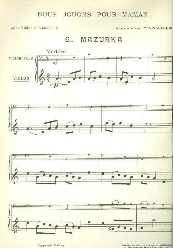 Mazurka pour violon et violoncelle
