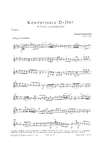 Konzertsatz D-Dur für Cembalo und