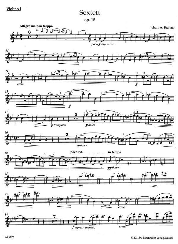 Sextett B-Dur op.18 
