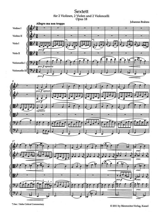 Sextett B-Dur op.18 