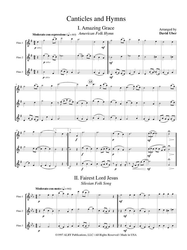 Canticles and Hymns  for 3 flutes