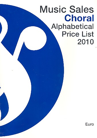Price List Music Sales Choral alphabetical