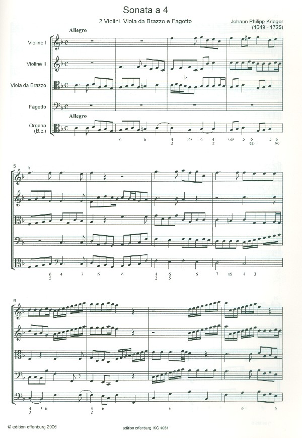 Sonate a 4 für 2 Violinen, Viola und Fagott