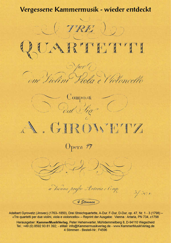 3 Streichquartette op.47 (Nr.1-3)