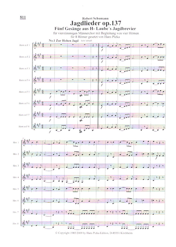 Jagdlieder op.137 für Männerchor und