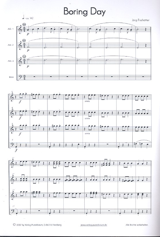 Boring Day für Akkordeonorchester