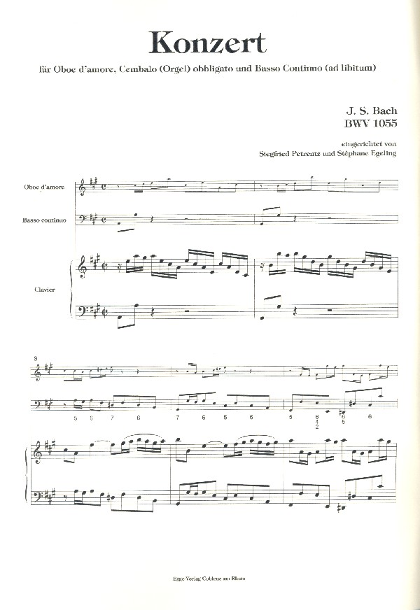 Konzert BWV1055 für Oboe d'amore,