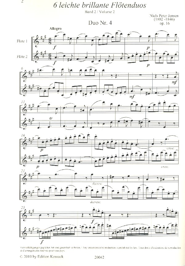 6 leichte brillante Flötenduos op.16 Band 2