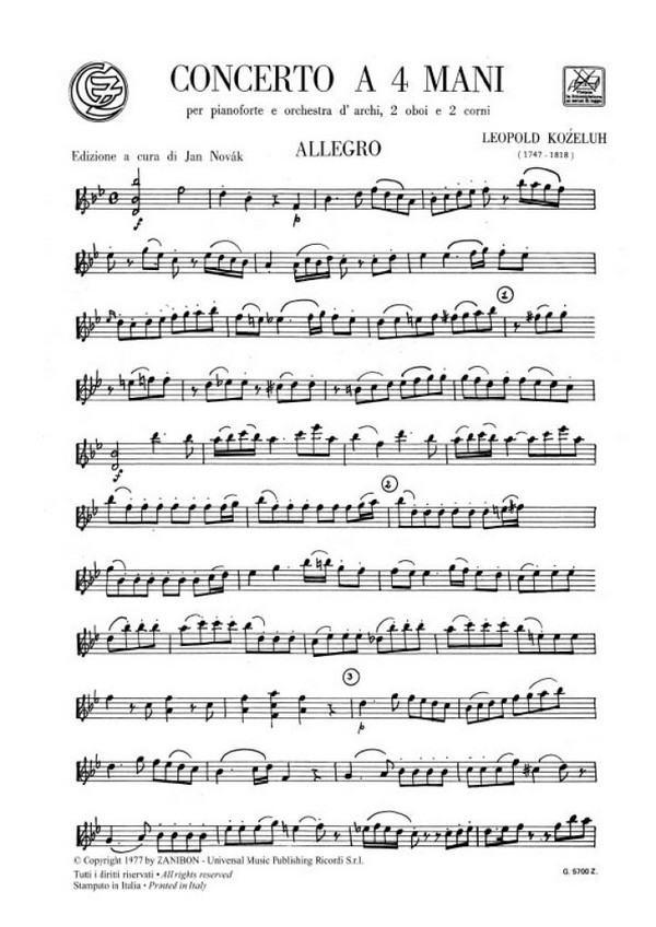 Concerto per pianoforte a 4 mani,