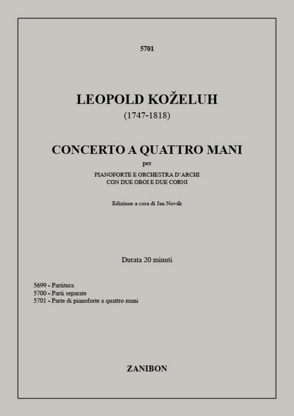 Concerto per pianoforte a 4 mani,
