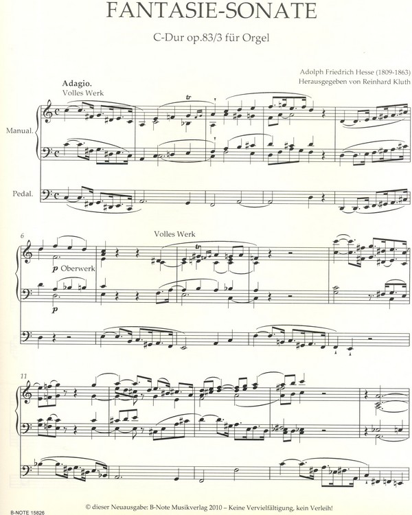 Orgelwerke Band 1 Fantasie-Sonate