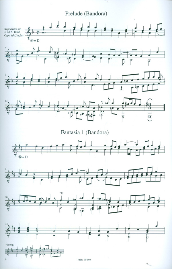 Werke für Laute (Bandora)