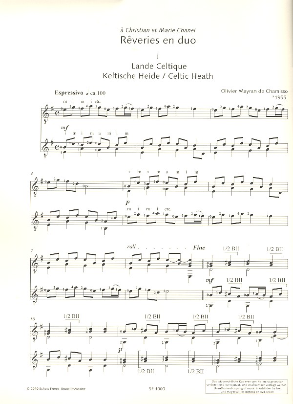Reveries en duo für 2 Gitarren