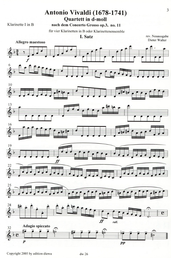 Quartett d-Moll nach dem Concerto grosso