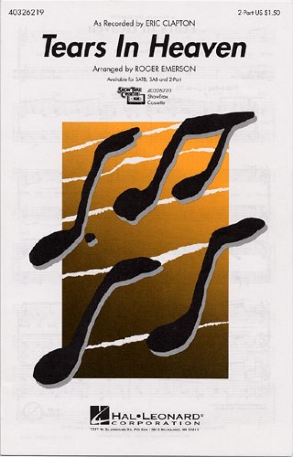 Tears in Heaven for 2-part chorus
