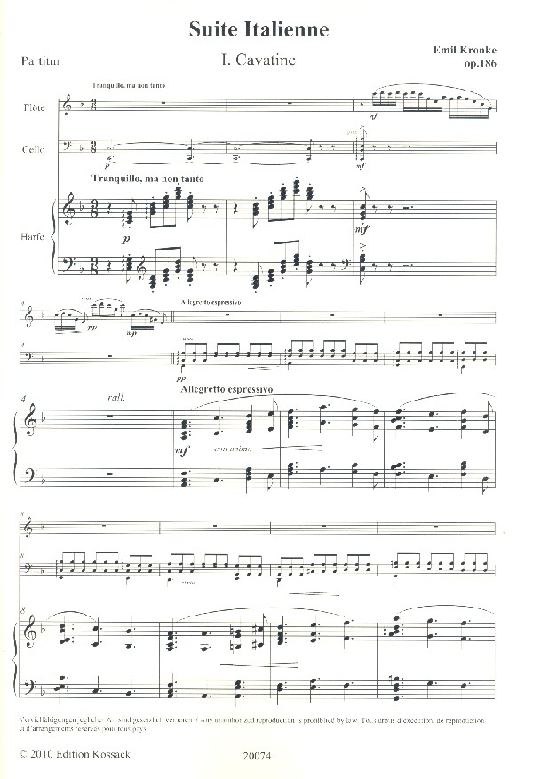 Suite italienne op.186 für Flöte, Harfe
