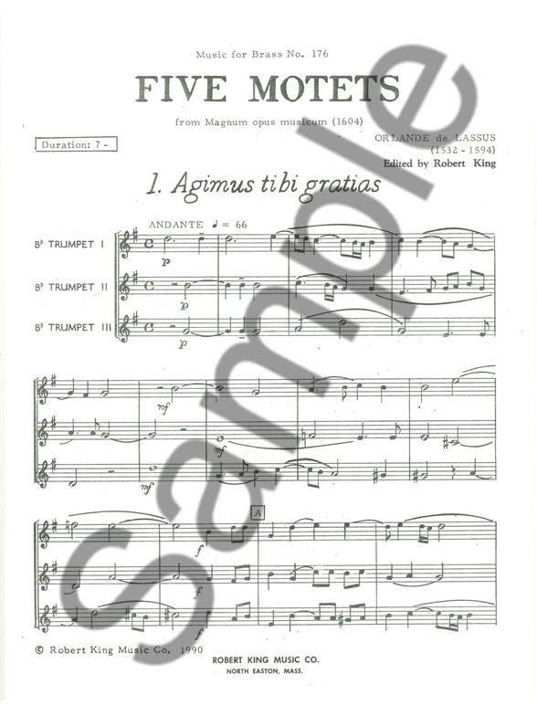 5 Motets for 3 trumpets (trumpet choir)
