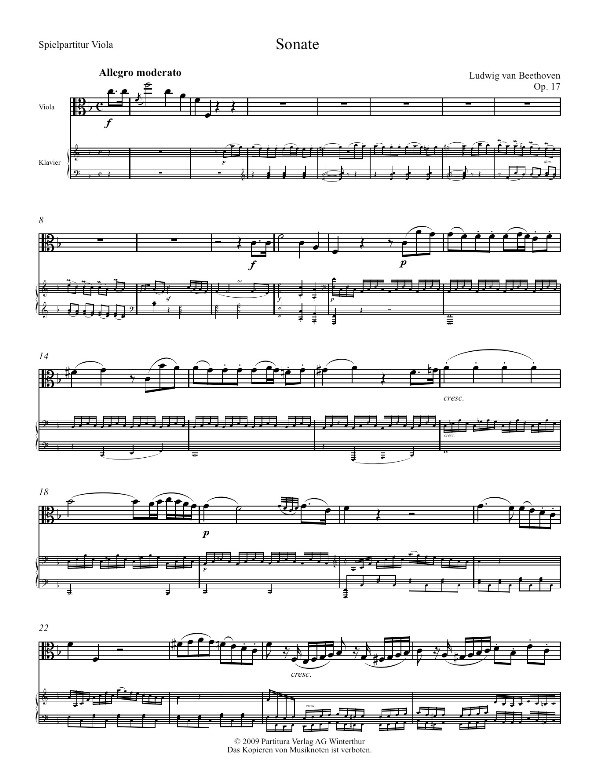 Sonate F-Dur op.17 für Horn und Klavier