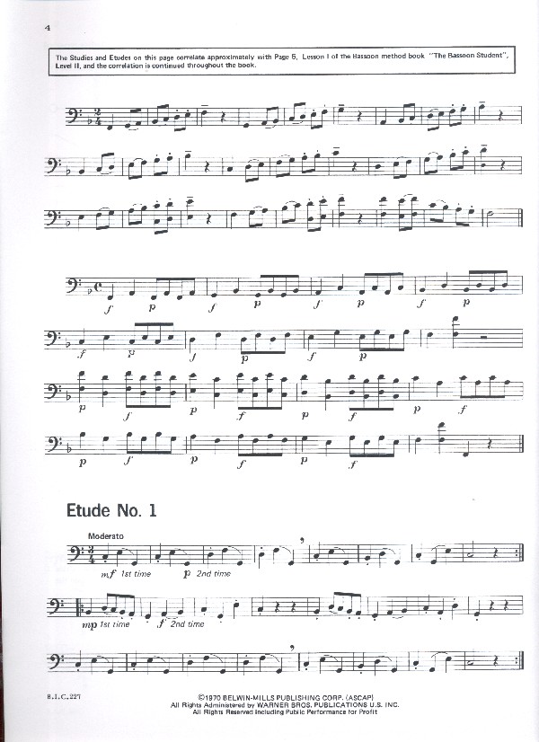 Studies and melodious Etudes Level 2