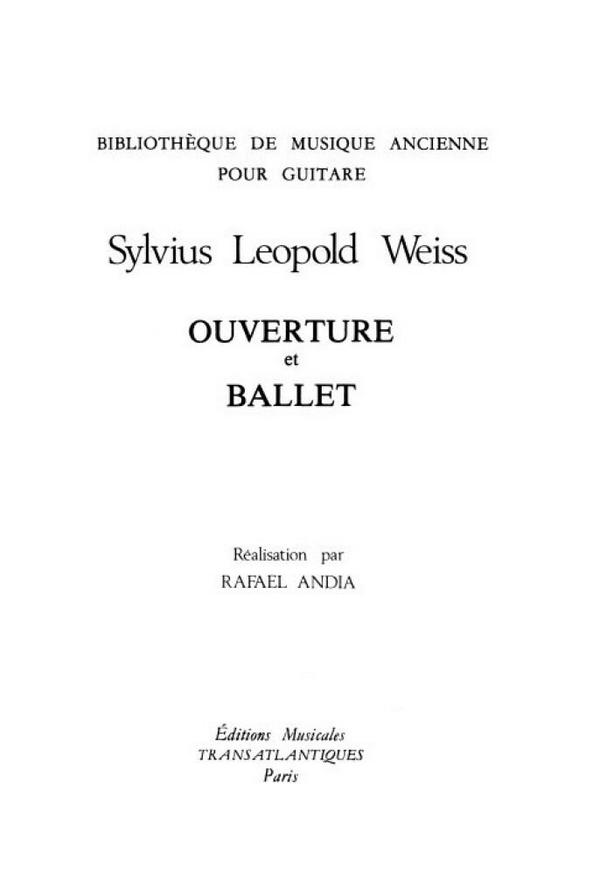 Ouverture et ballet pour guitare
